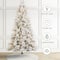 Glitzhome® 7.5ft Pre-Lit Flocked Full Pine Artificial Christmas Tree, Warm White LED Lights